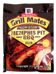 McCormick Grill Mates memphis pit bbq rub, slow & low Center Front Picture