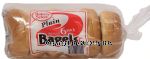 Bakery Select&nbsp;&nbsp;plain pre sliced bagels, 6 pack Center Front Picture
