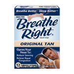Breath Right&nbsp;Nasal strips&nbsp;relieves nasal congestion caused by colds & allergies, reduces snoring, drug-free, tan large Center Front Picture
