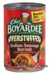 Chef Boyardee&nbsp;Overstuffed Ravioli&nbsp;italian sausage in tomato & meat sauce Center Front Picture
