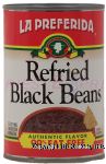 La Preferida  refried black beans, 99% fat free, authentic flavor Center Front Picture