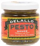 Delallo&nbsp;&nbsp;pesto sauce, 100% olive oil with basil Center Front Picture