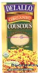Delallo&nbsp;&nbsp;couscous, certified orgranic, semolina Center Front Picture