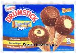 Nestle Drumstick butterfinger dipped; chocolate, butterfinger, and butterfinger fudge dairy dessert cones, 8 cones Center Front Picture