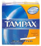 Tampax&nbsp;&nbsp;super plus absorbency tampons, anti-slip grip carboard applicator Center Front Picture