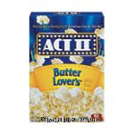 Act II&nbsp;Microwave Popcorn&nbsp;Butter Lover's 3.3 Oz Center Front Picture