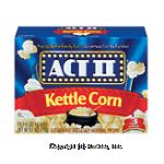 Act II&nbsp;Microwave Popcorn&nbsp;Kettle Corn 3.3 Oz Center Front Picture
