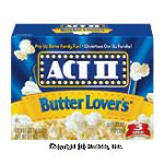 Act II&nbsp;Microwave Popcorn&nbsp;Butter Lover's 3.3 Oz Center Front Picture