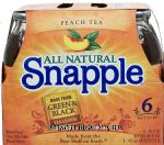 Snapple&nbsp;All Natural&nbsp;peach flavor tea made from green & black tea leaves, 16-fl. oz. Center Front Picture