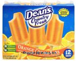 Dean's Country Fresh orange cream bars; vanilla lowfat cream with an orange sherbet coating, 12 pack Center Front Picture