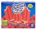 Dean's Country Fresh raspberry cream bars; vanilla lowfat ice cream with a raspberry sherbet coating, 12 pack Center Front Picture