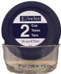Anchor&nbsp;&nbsp;2 cup glass dish with lid, 16 oz Center Front Picture