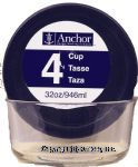 Anchor&nbsp;&nbsp;4 cup glass dish with lid, 32 oz Center Front Picture