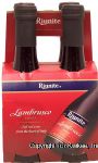 Riunite&nbsp;Lambrusco&nbsp;soft red wine from Italy, 8% alc. by vol., 187-ml single serve Center Front Picture