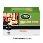 Keurig Green Mountain Coffee breakfast blend; decaf, light roast coffee, 12 k-cups Center Front Picture