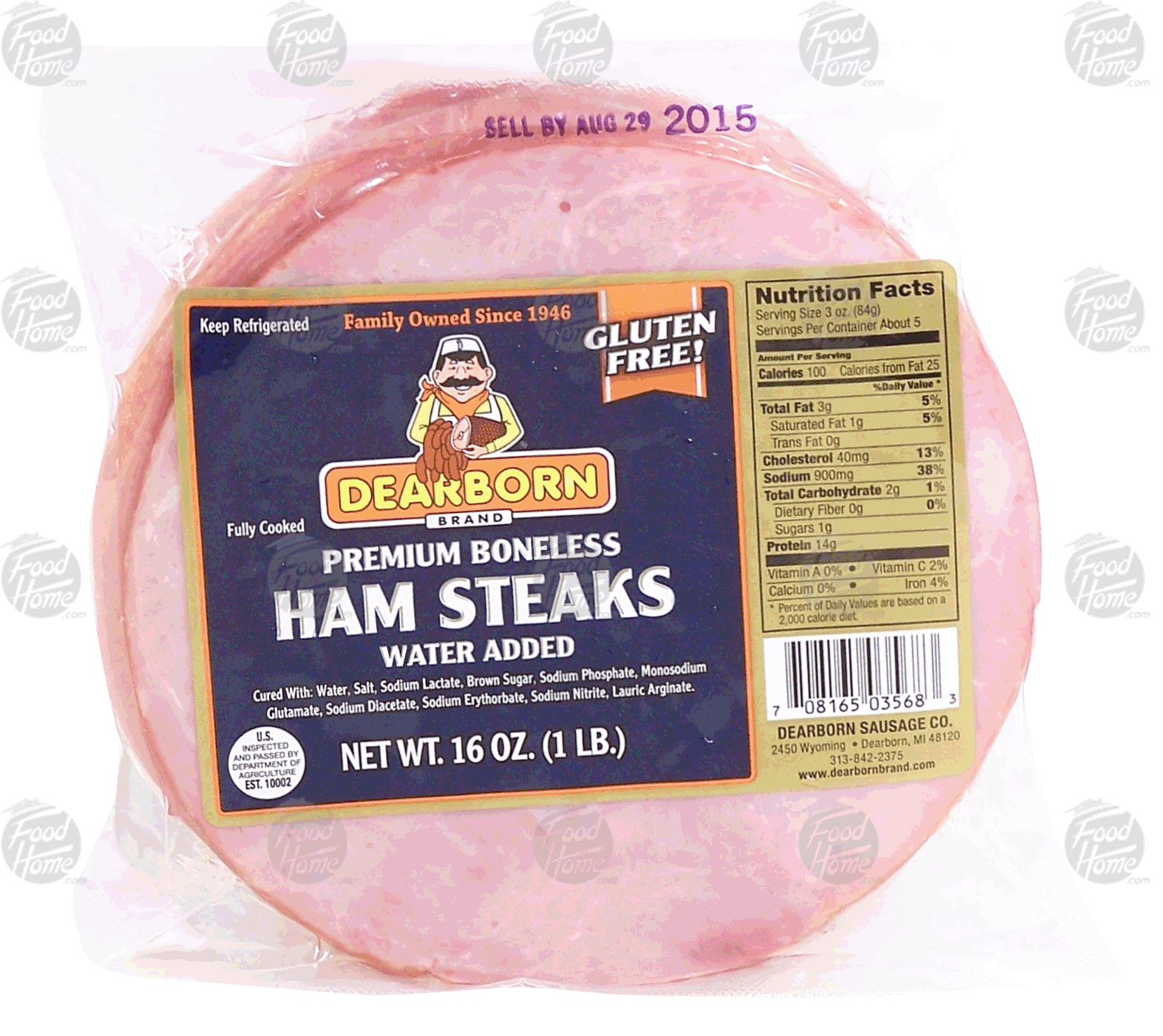 Product Infomation for Dearborn ham steaks