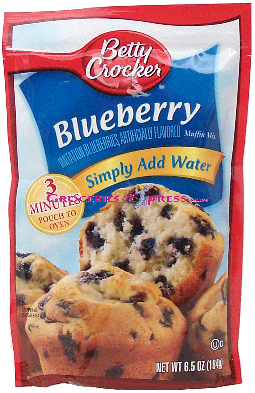 Product Infomation for Betty Crocker blueberry muffin mix, simply add