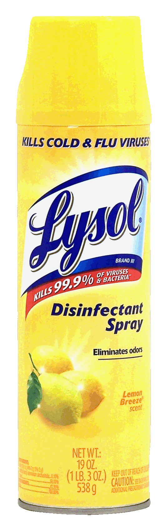 Product Infomation for Lysol disinfectant spray