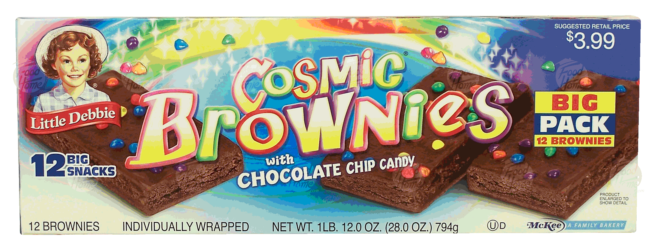 little debbie cosmic brownies with chocolate chip candy