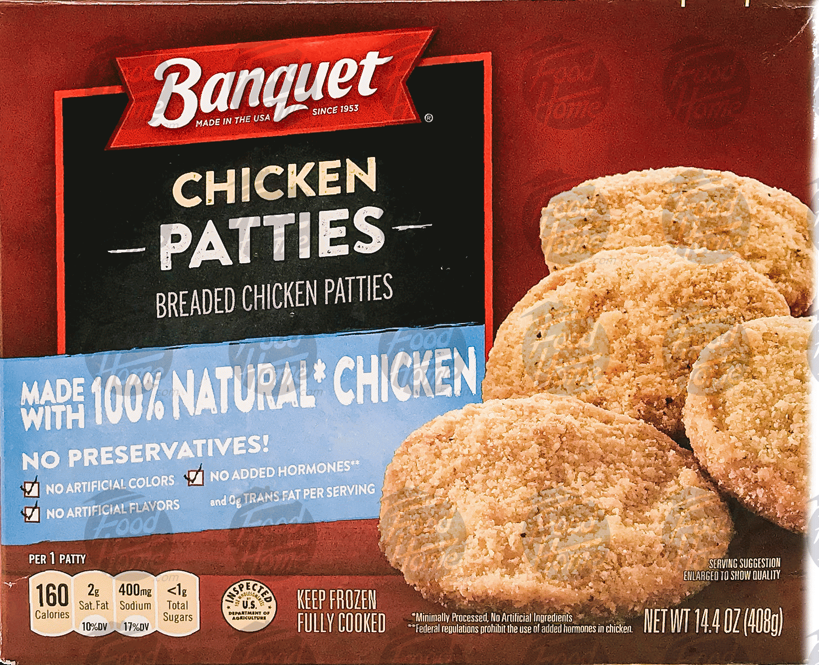 Product Infomation for Banquet breaded frozen