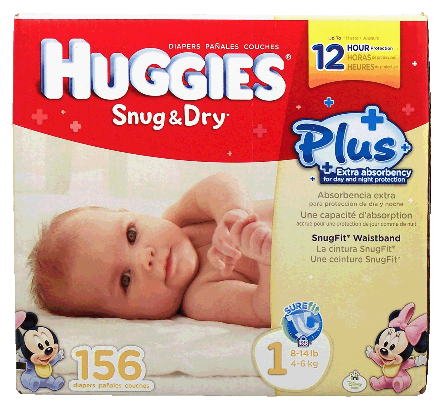 Huggies Snug & Dry Diapers, Disney Baby, 1 (8-14 lb) - 38 diapers