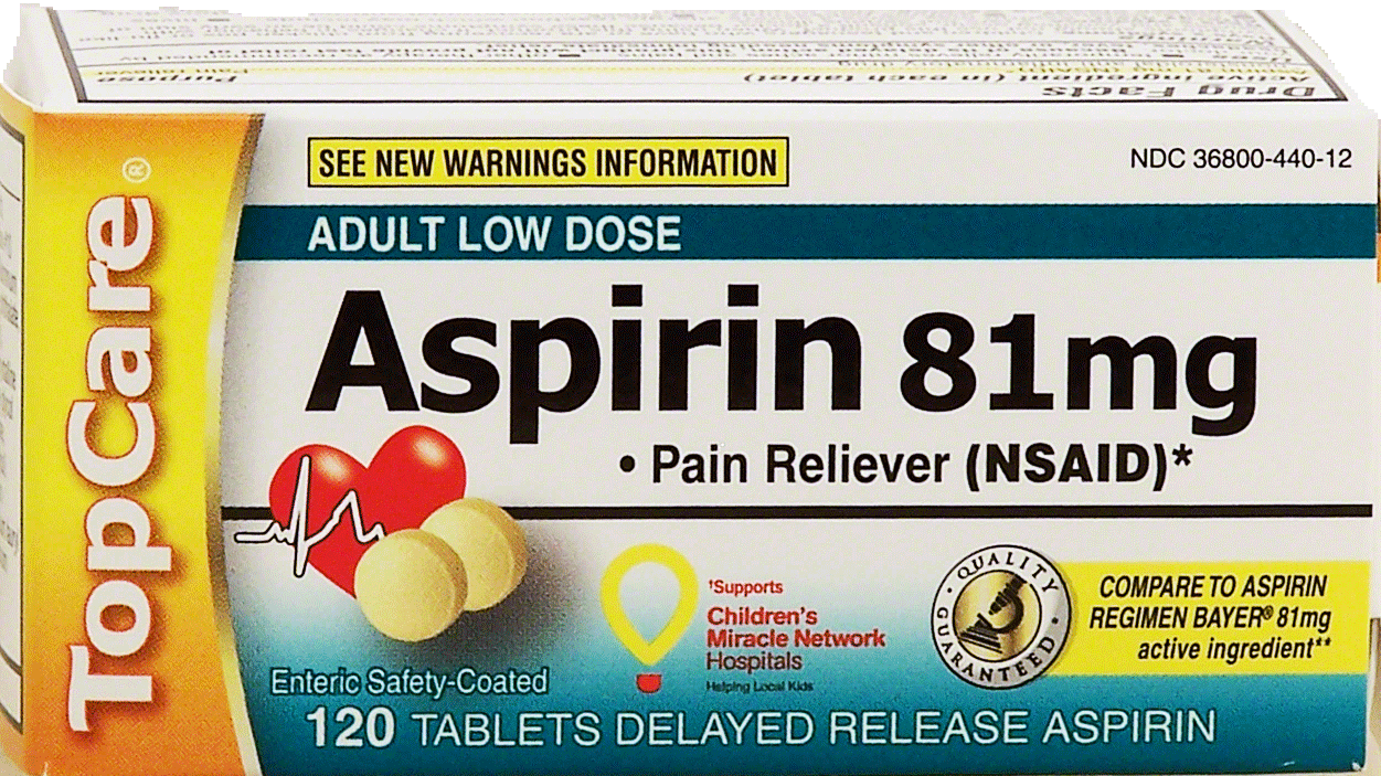 Product Infomation for Top Care aspirin 81 mg