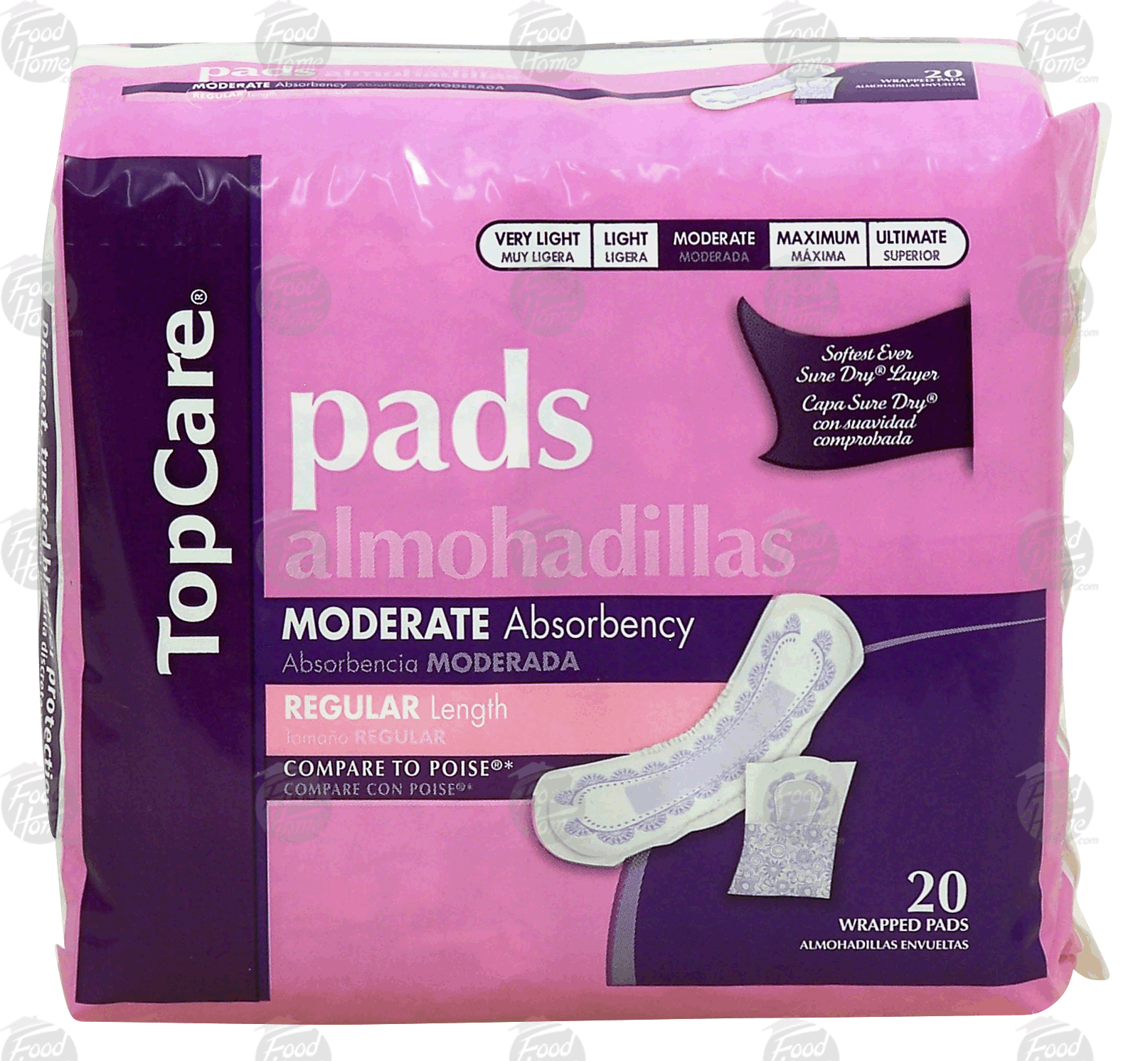 Product Infomation for Top Care pads, moderate