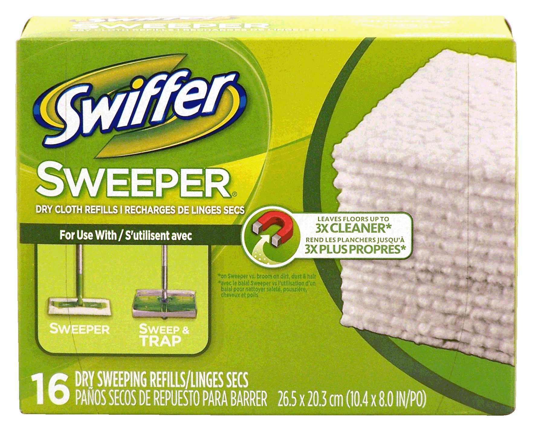 Product Infomation for Swiffer Sweeper dry cloth sweeping refills, 8 x 10.