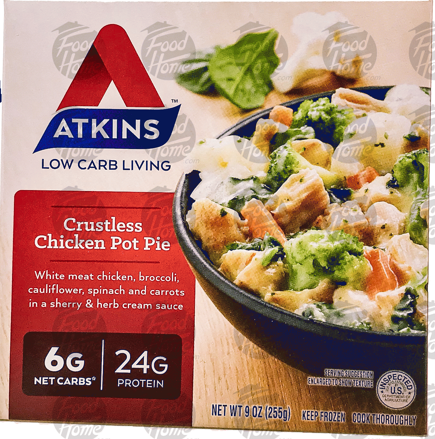 Product Infomation for Atkins crustless chicken