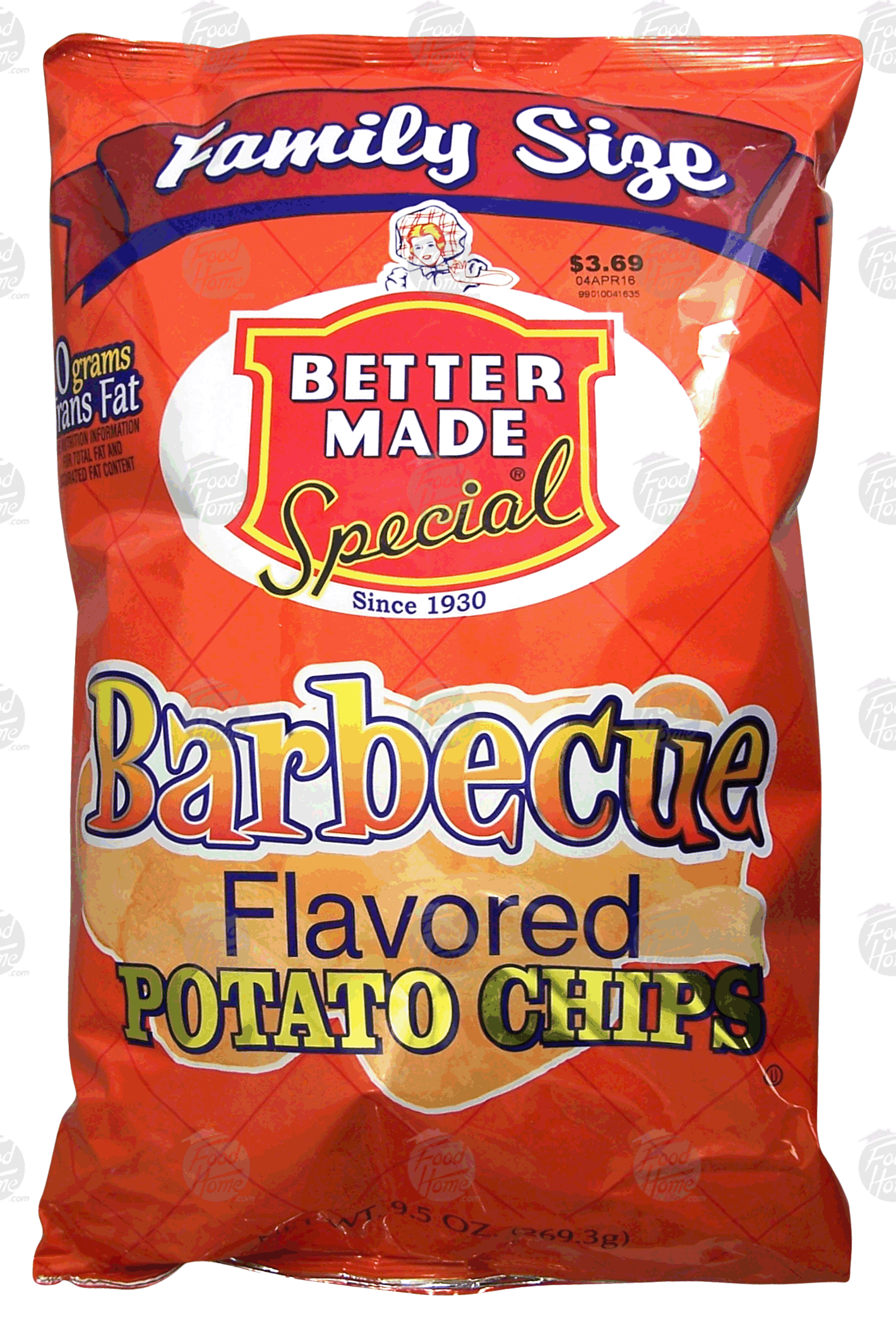 Product Infomation for Better Made Family Size barbecue flavored potato