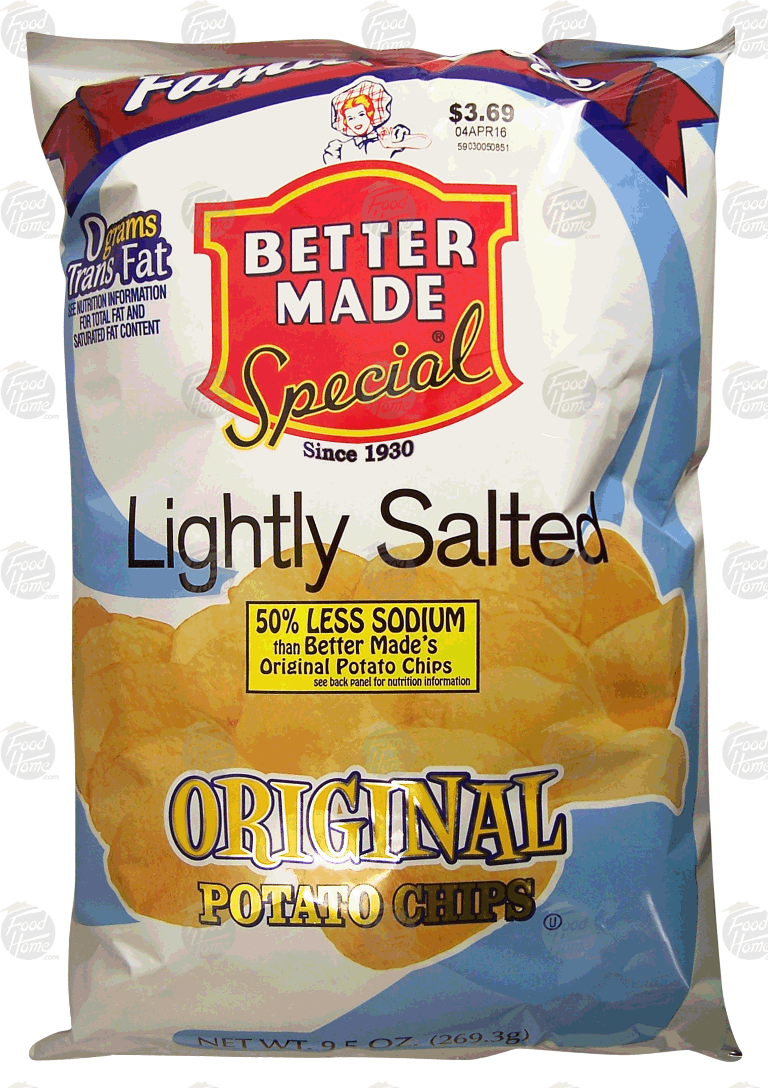 Product Infomation for Better Made Family Size lightly salted original