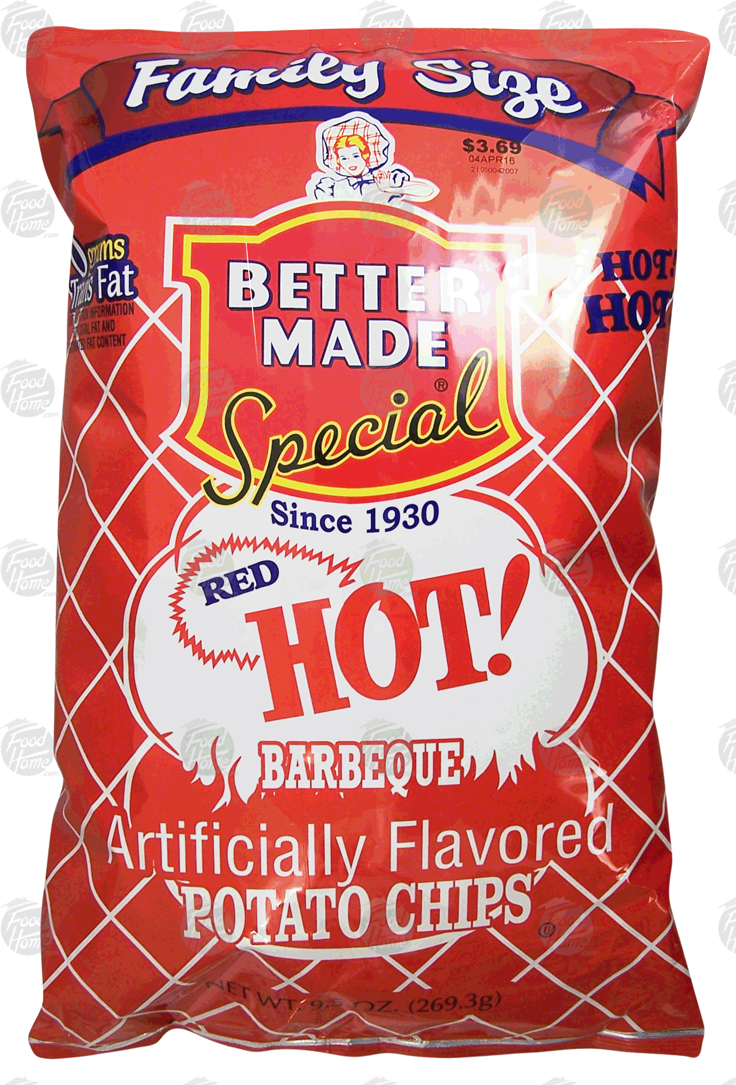 Product Infomation for Better Made Family Size red hot! barbecue flavored