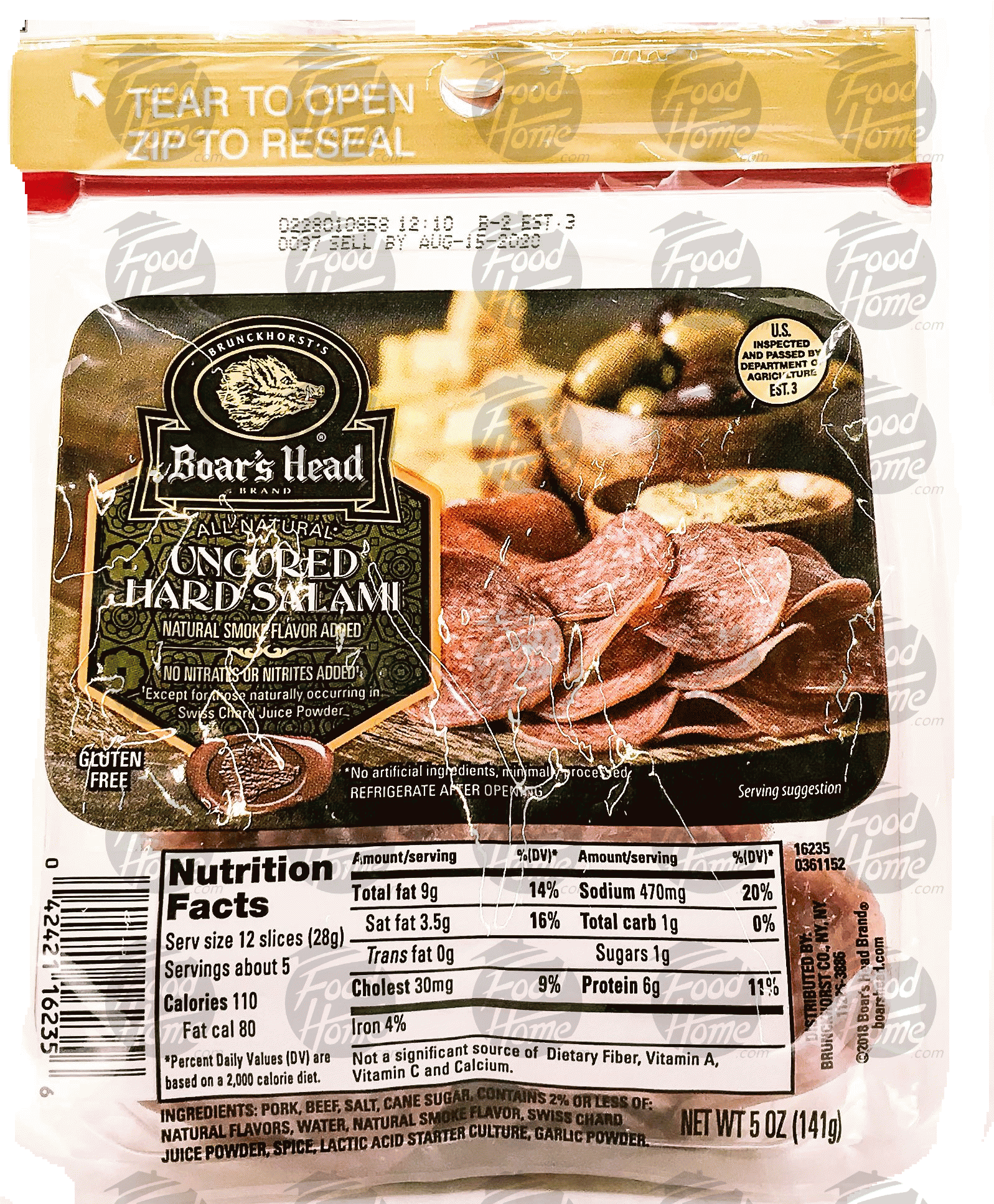 Product Infomation for Boar's Head uncured hard