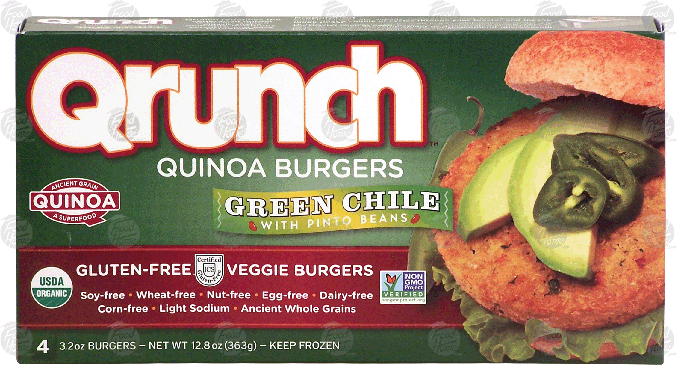 Product Infomation for Qrunch Quinoa Burgers