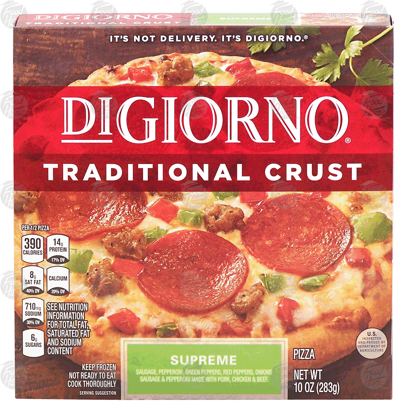 Product Infomation for Digiorno Traditional Crust supreme pizza with