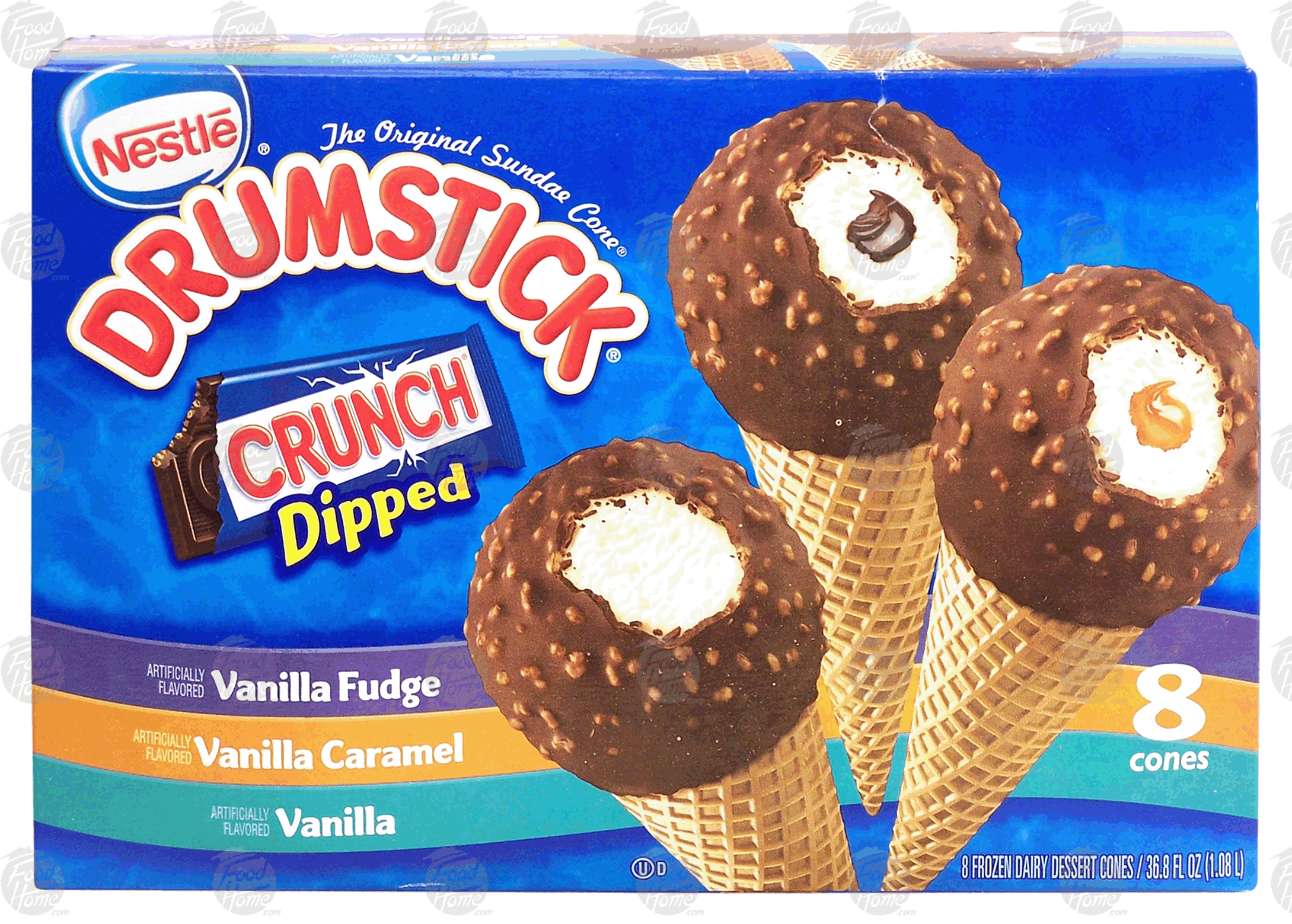 Product Infomation for Nestle Drumstick crunch dipped; vanilla fudge