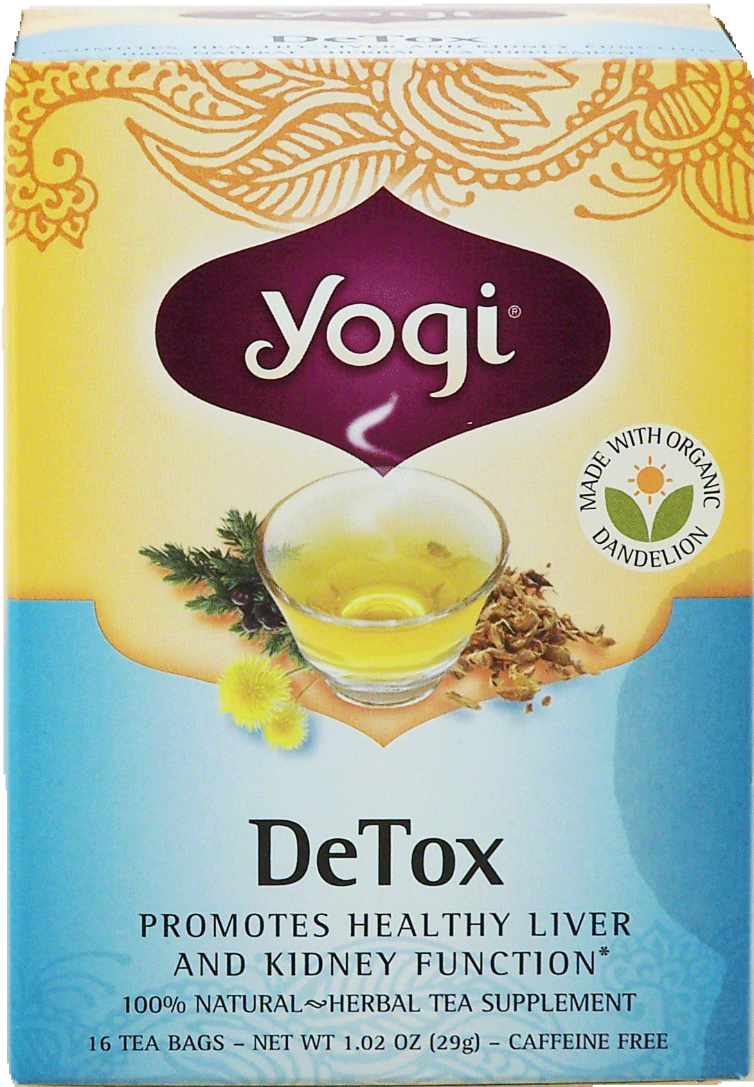 Product Infomation for Yogi DeTox herbal tea