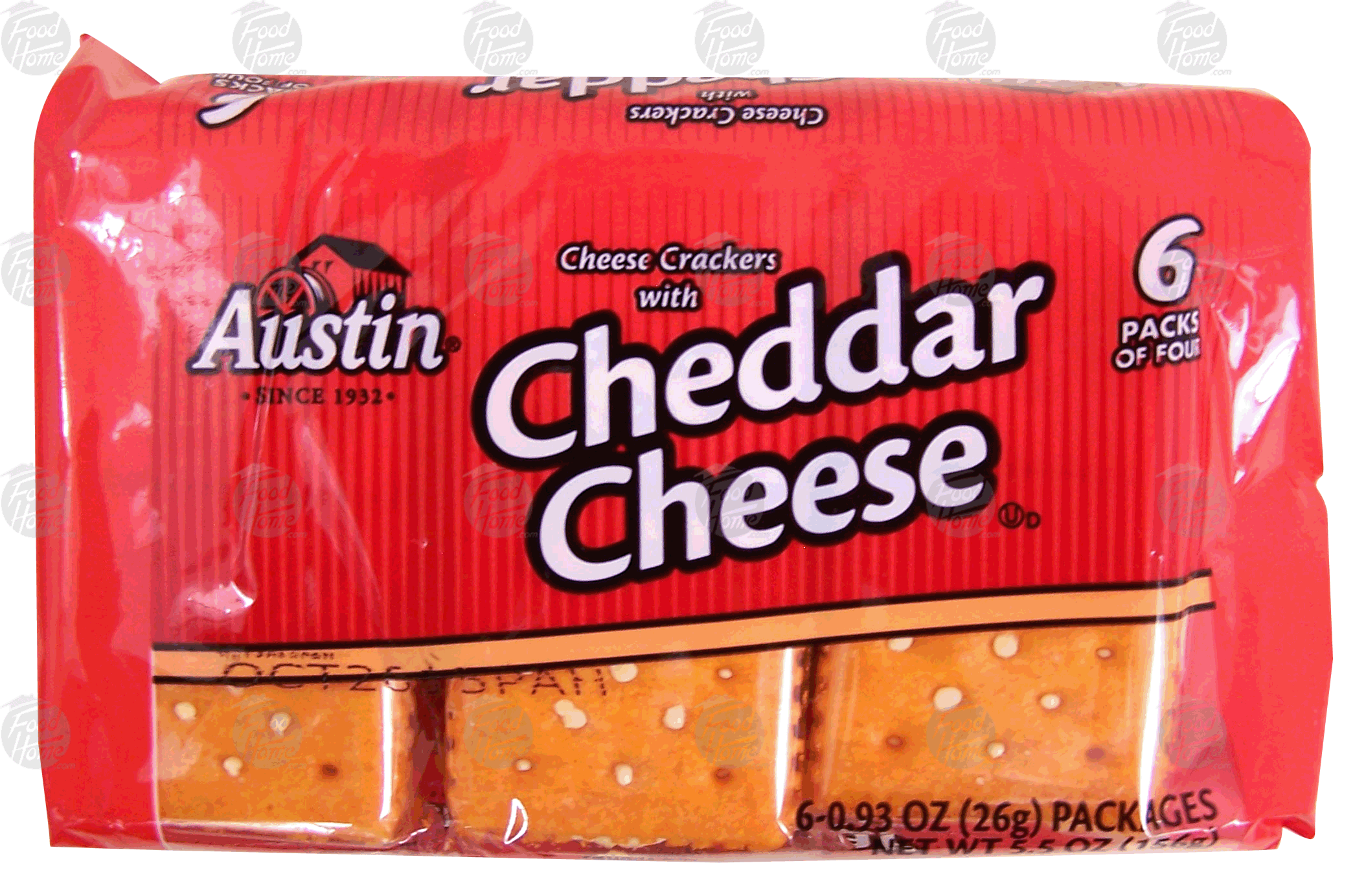 Product Infomation for Austin cheese crackers with cheddar cheese, 6 packs