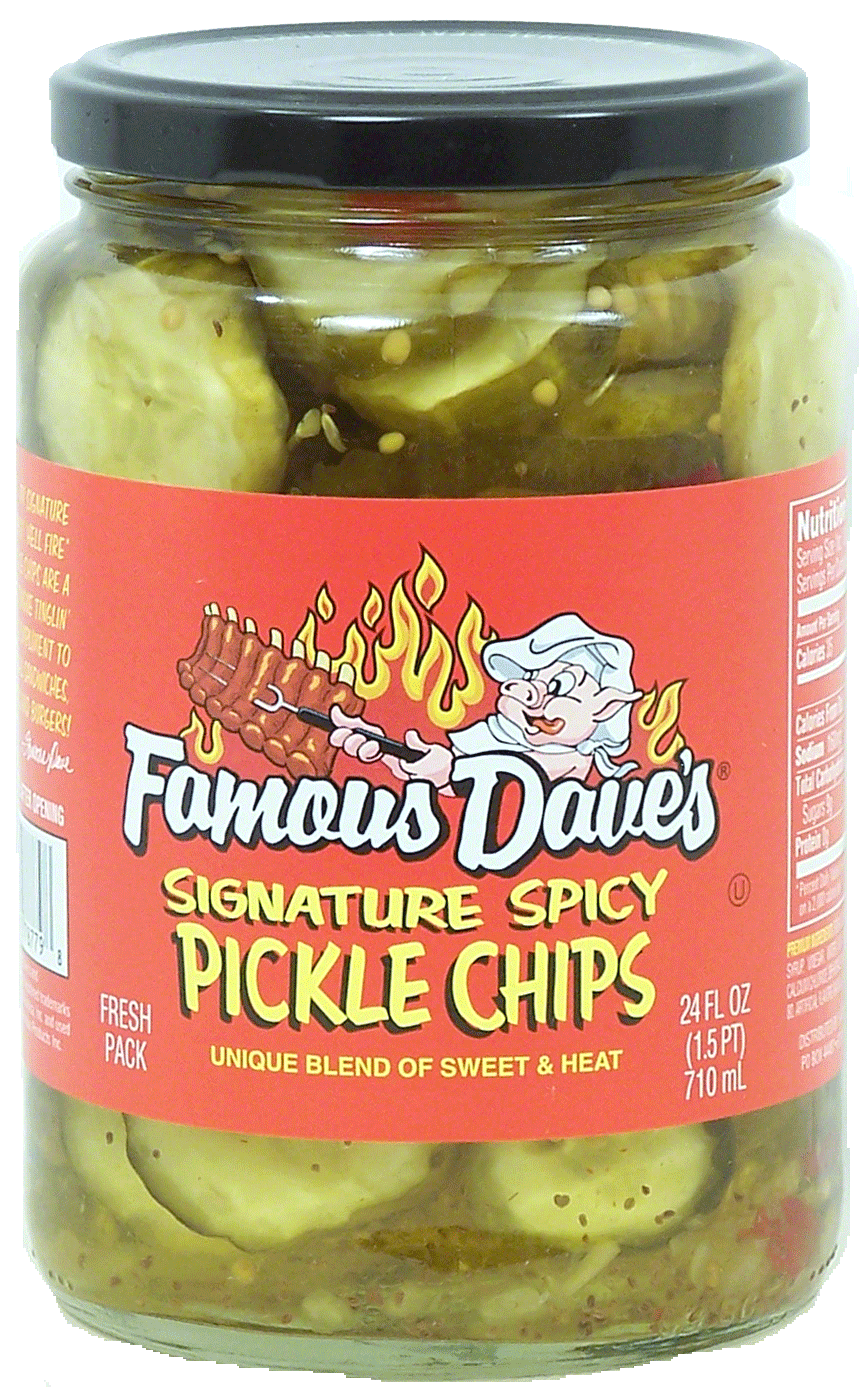 Product Infomation for Famous Dave's Signature spicy pickle chips, unique