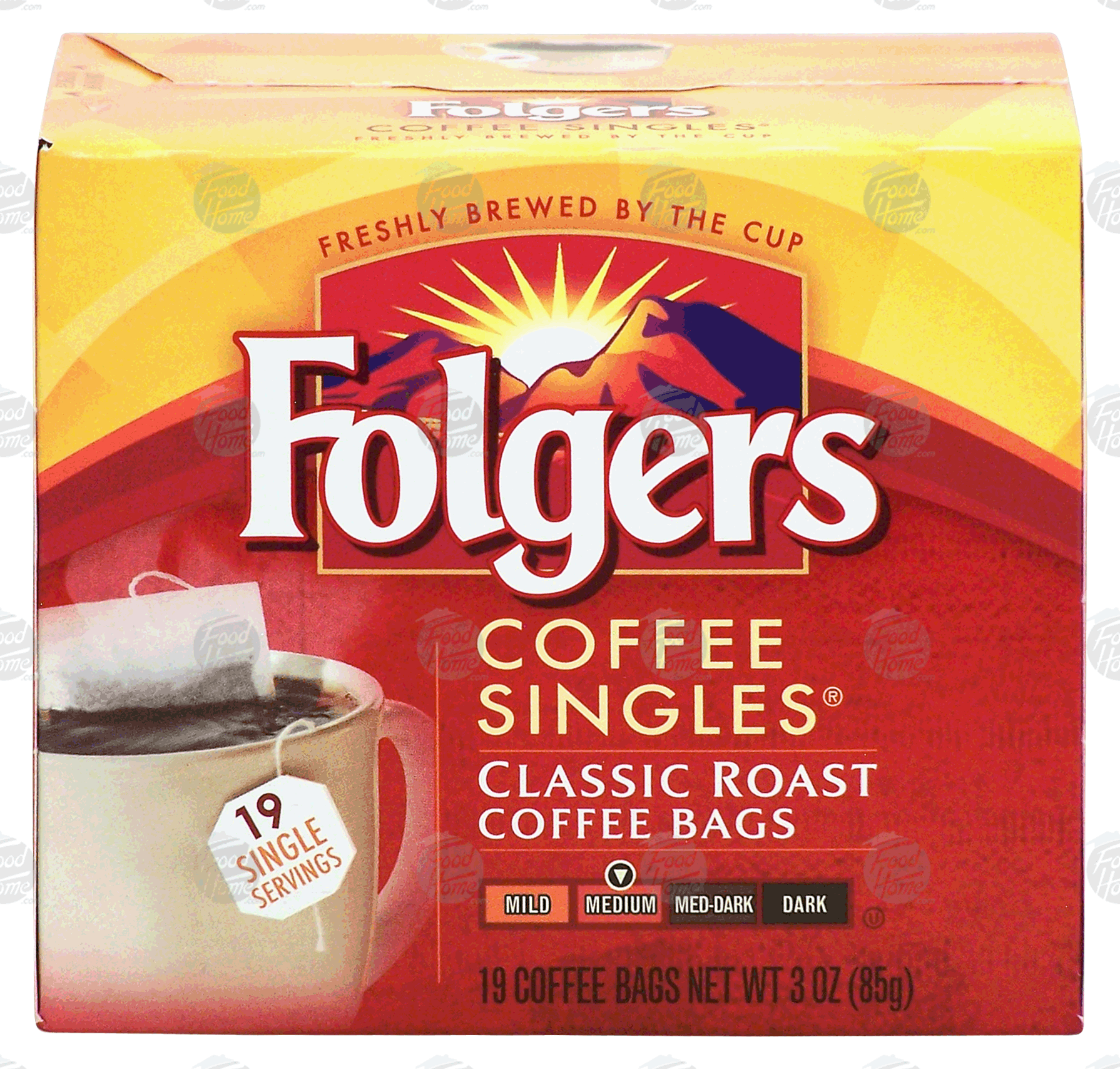 thumbnail image 2 of Folgers Coffee Singles – Classic Roast Coffee Bags – 19 Count, Medium Roast, Instant 2 of 2