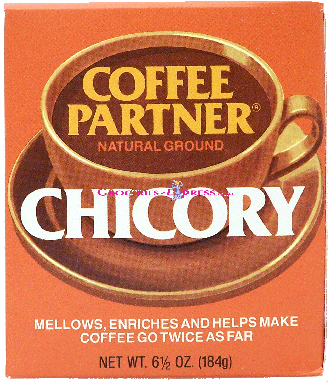 chicory natural ground, mellows, enriches and helps make coffee
