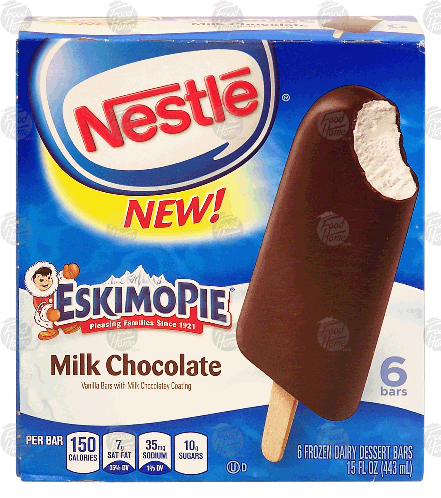 Nestle Eskimo Pie Bars Dark Chocolate No Sugar Added Ct ...